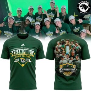 Utah Talons AUSL 2026 Back To Back Champions T Shirt 4