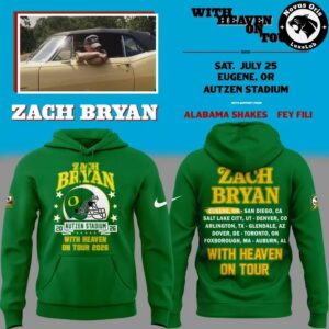 Zach Bryan With Heaven On Tour 2026 Oregon Ducks Hoodie
