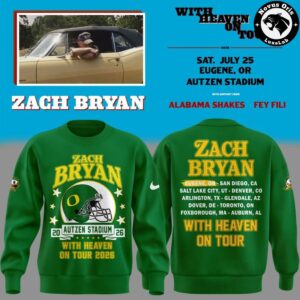 Zach Bryan With Heaven On Tour 2026 Oregon Ducks Sweatshirt