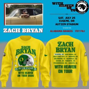 Zach Bryan With Heaven On Tour 2026 Oregon Ducks Sweatshirt 2