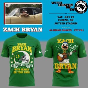 Zach Bryan With Heaven On Tour 2026 Oregon Ducks T Shirt 3
