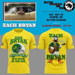 Zach Bryan With Heaven On Tour 2026 Oregon Ducks T Shirt 4