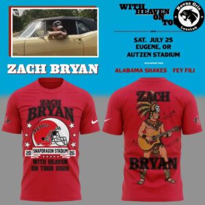 Zach Bryan x San Diego State Aztecs With Heaven On Tour 2026 T Shirt 3