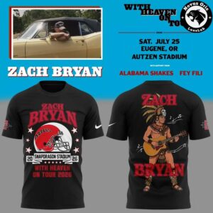 Zach Bryan x San Diego State Aztecs With Heaven On Tour 2026 T Shirt 4