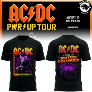 AC/DC PWR UP Tour 2026 Vancouver BC Place Black T-Shirt