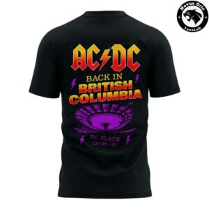 ACDC PWR UP Tour 2026 Vancouver BC Place Black T Shirt 3