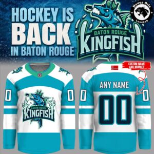 Baton Rouge Kingfish 2026 Hockey Is Back Graphic Hockey Jersey 3