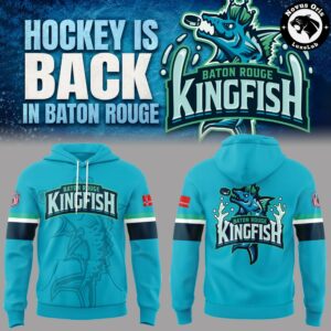Baton Rouge Kingfish 2026 Hockey Is Back Graphic Pullover Hoodie 3