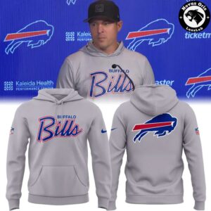 Buffalo Bills Grey Script Logo Hoodie