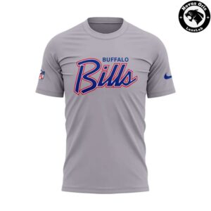 Buffalo Bills Grey Script Logo T Shirt 2
