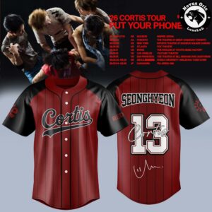 CORTIS x Put Your Phone Down Tour 2026 Red Edition Baseball Jersey 1