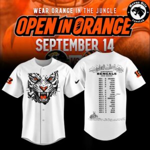 Cincinnati Bengals NFL Open In Orange 2026 Schedule Baseball Jersey
