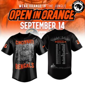 Cincinnati Bengals NFL Open In Orange 2026 Schedule Baseball Jersey 2
