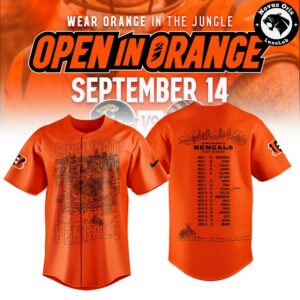 Cincinnati Bengals NFL Open In Orange 2026 Schedule Baseball Jersey 3