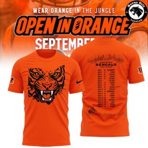 Cincinnati Bengals NFL Open In Orange 2026 Schedule T-Shirt