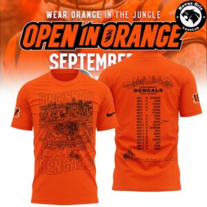 Cincinnati Bengals NFL Open In Orange 2026 Schedule T Shirt 4