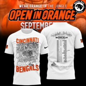 Cincinnati Bengals NFL Open In Orange 2026 Schedule T Shirt 5
