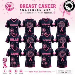 Custom NFL Breast Cancer Awareness Dandelion of Hope Jersey