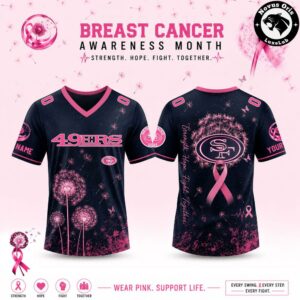 Custom NFL Breast Cancer Awareness Dandelion of Hope Jersey 4