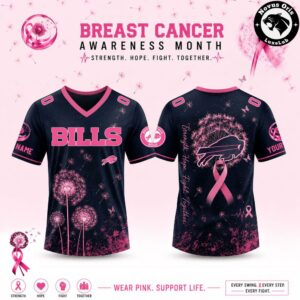 Custom NFL Breast Cancer Awareness Dandelion of Hope Jersey 7