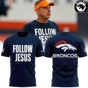 Denver Broncos Follow Jesus Christian Graphic T-Shirt