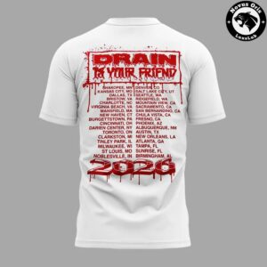 Drain Hardcore Band Grey Day Tour Concert 2026 Graphic T-Shirt