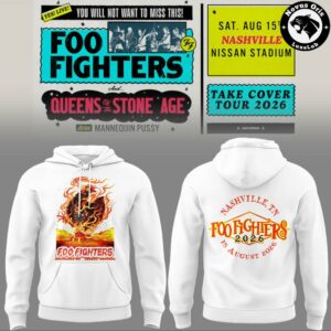 Foo Fighters Take Cover Tour 2026 Nashville Nissan Stadium Concert Hoodie 3