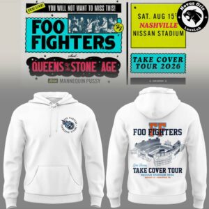 Foo Fighters Take Cover Tour 2026 Nashville Nissan Stadium Concert Hoodie 4