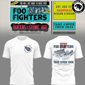 Foo Fighters Take Cover Tour 2026 Nashville Nissan Stadium Concert T Shirt 4