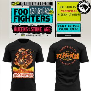 Foo Fighters Take Cover Tour 2026 Nashville Nissan Stadium Concert T Shirt 5