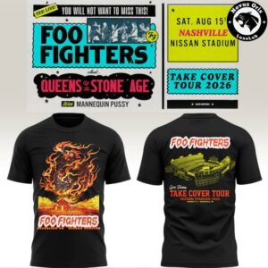 Foo Fighters Take Cover Tour 2026 Nashville Nissan Stadium Concert T Shirt 6