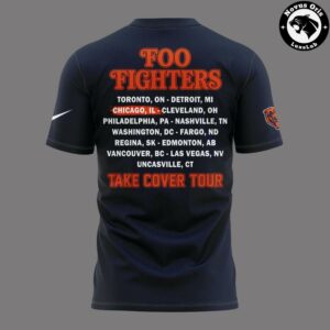 Foo Fighters x Chicago Bears Take Cover Tour 2026 T Shirt 3