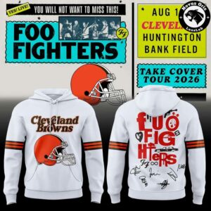 Foo Fighters x Cleveland Browns Take Cover Tour 2026 Hoodie