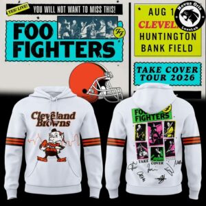 Foo Fighters x Cleveland Browns Take Cover Tour 2026 Hoodie 3