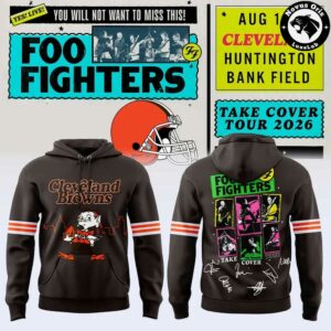 Foo Fighters x Cleveland Browns Take Cover Tour 2026 Hoodie 4