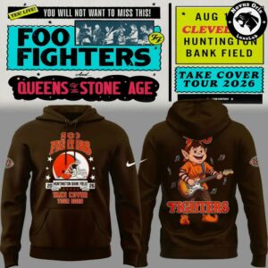Foo Fighters x Cleveland Browns Take Cover Tour 2026 Hoodie 5