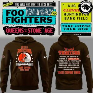Foo Fighters x Cleveland Browns Take Cover Tour 2026 Hoodie 6
