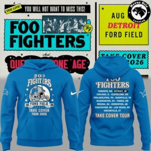 Foo Fighters x Detroit Lions Take Cover Tour 2026 Hoodie 4