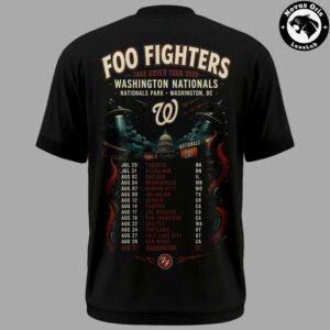 Foo Fighters x Washington Nationals Take Cover Tour 2026 T Shirt 3