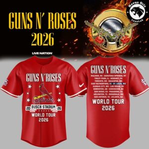 Guns N Roses x St Louis Cardinals World Tour 2026 Busch Stadium Baseball Jersey 1