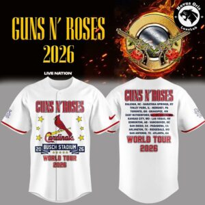 Guns N Roses x St Louis Cardinals World Tour 2026 Busch Stadium Baseball Jersey 3