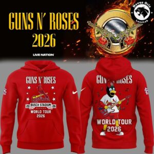 Guns N Roses x St Louis Cardinals World Tour 2026 Busch Stadium Hoodie 2