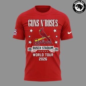 Guns N Roses x St Louis Cardinals World Tour 2026 Busch Stadium T Shirt 2