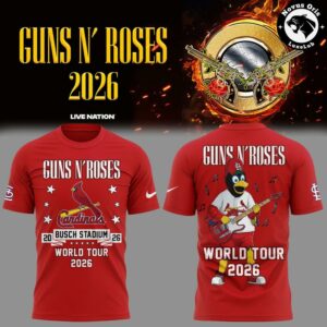 Guns N' Roses x St. Louis Cardinals World Tour 2026 Busch Stadium T Shirt 4