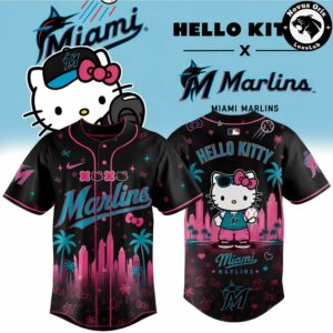 Hello Kitty x Miami Marlins 2026 Edition Pink Baseball Jersey 3