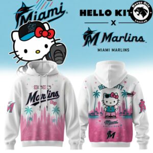 Hello Kitty x Miami Marlins 2026 Edition Pink Hoodie 1