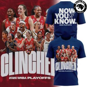 Indiana Fever 2026 WNBA Playoffs Clinched Graphic T Shirt 2