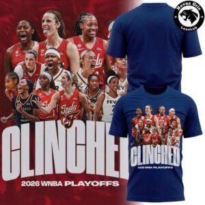 Indiana Fever 2026 WNBA Playoffs Clinched Graphic T Shirt 6