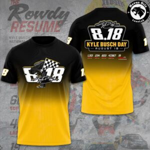 Kyle Busch NASCAR Rowdy Resume Career Stats Graphic T Shirt 2