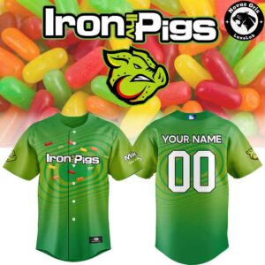 Lehigh Valley IronPigs x Mike and Ike Candy Graphic Baseball Jersey 2